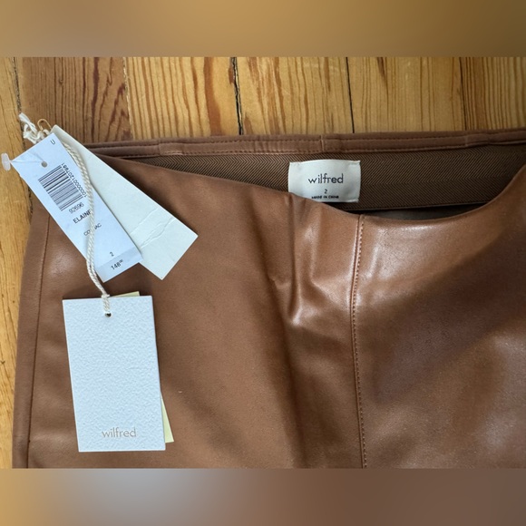 Wilfred Tan Faux Leather Trousers - Picture 2 of 2